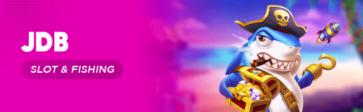 Winbox JDB slot and fishing banner with pirate shark mascot