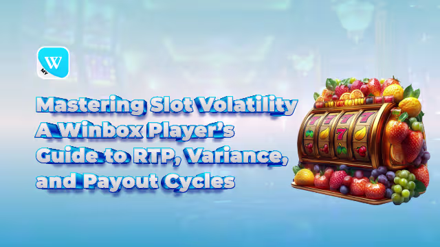 A colorful slot machine overflowing with fruit and cash, illustrating the concept of payouts and volatility for the Winbox player's guide to RTP and variance.